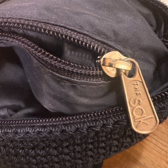 The Sak Navy Blue Crochet Crossbody Bag | Small Woven Purse with Braided Strap - Picture 4 of 6